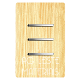 Conjunto Interruptor Triplo Simples 4X2 - Novara Especiais Maple